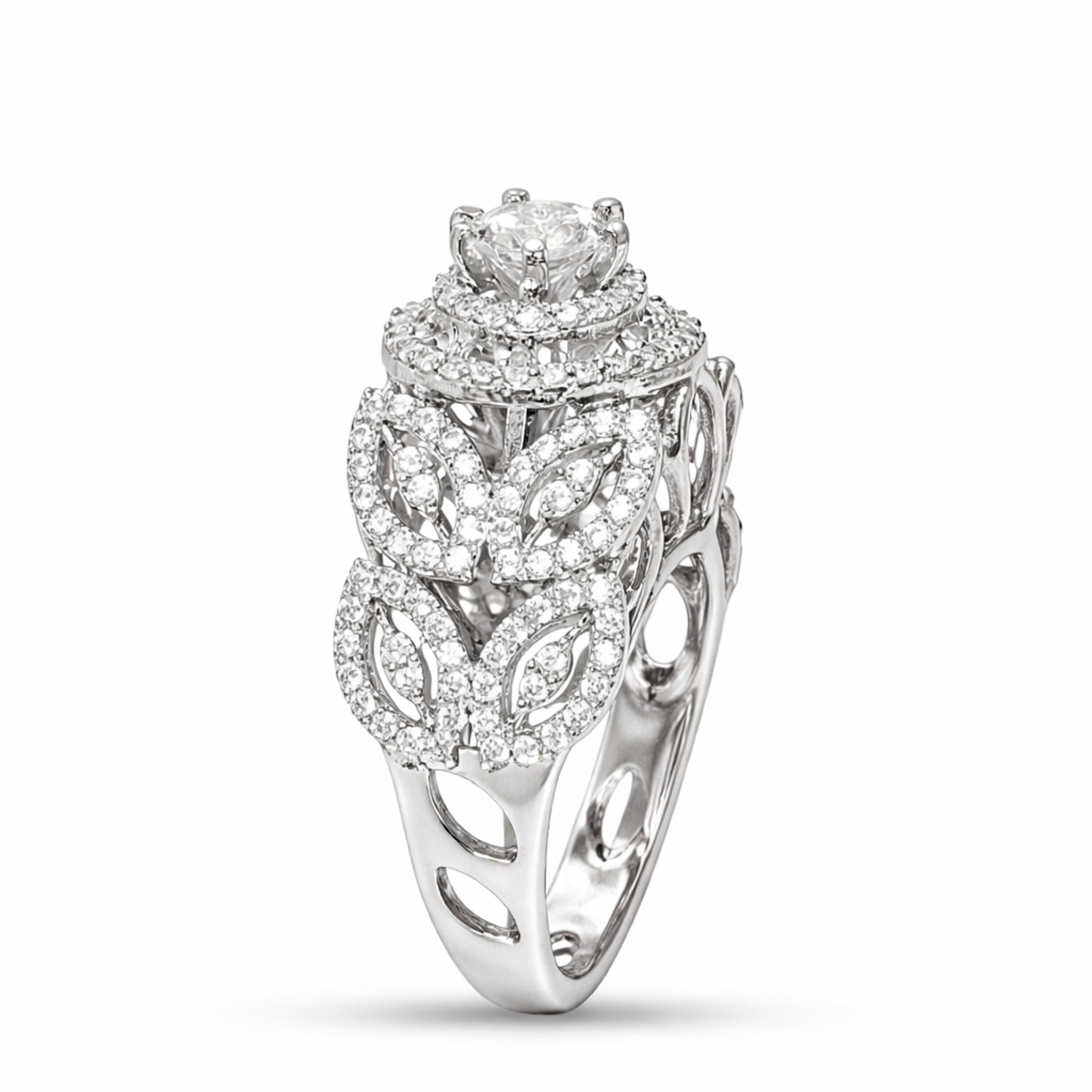 Vintage Romance Solitaire sterling silver ring alternate view