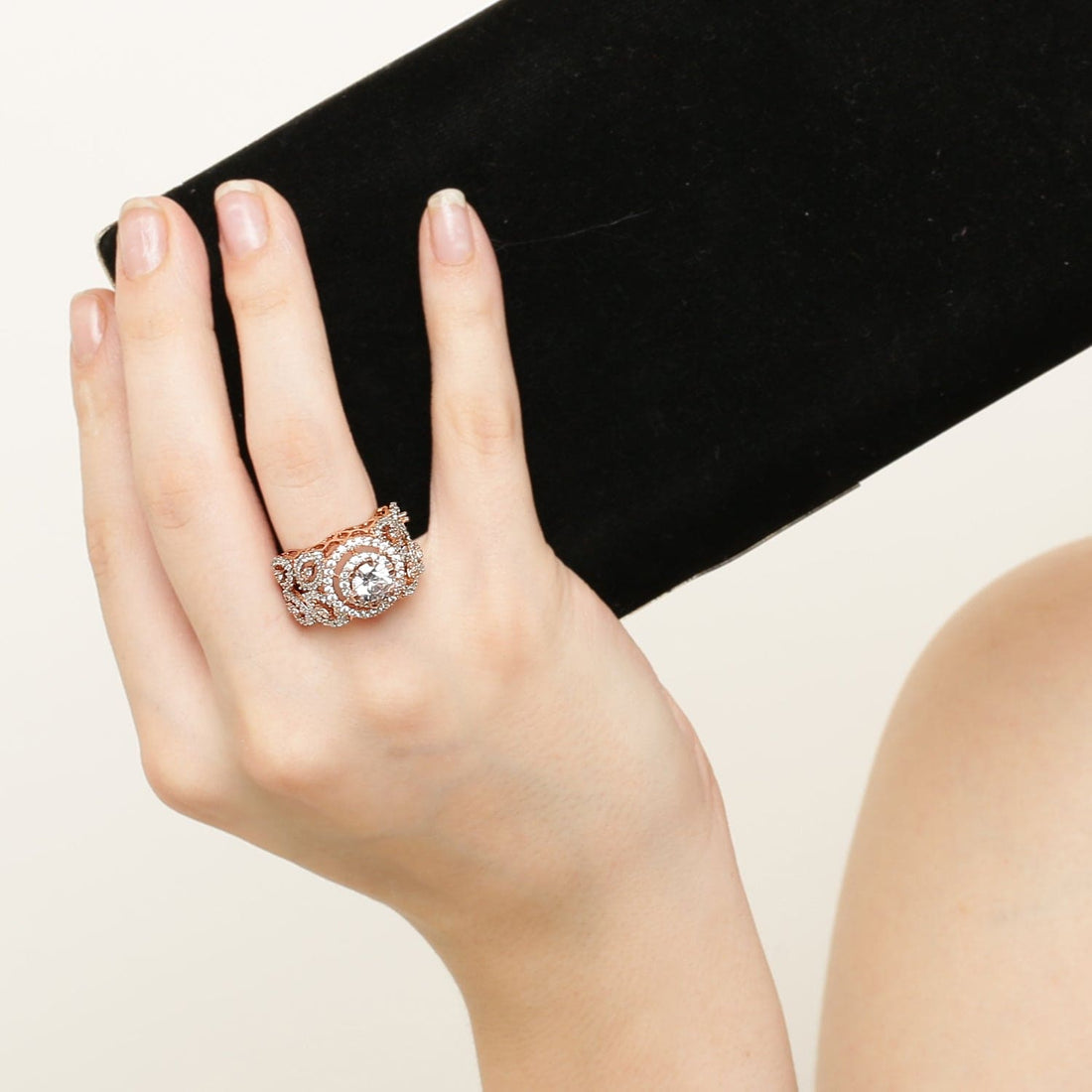 Vintage Romance Solitaire sterling silver ring close-up detail