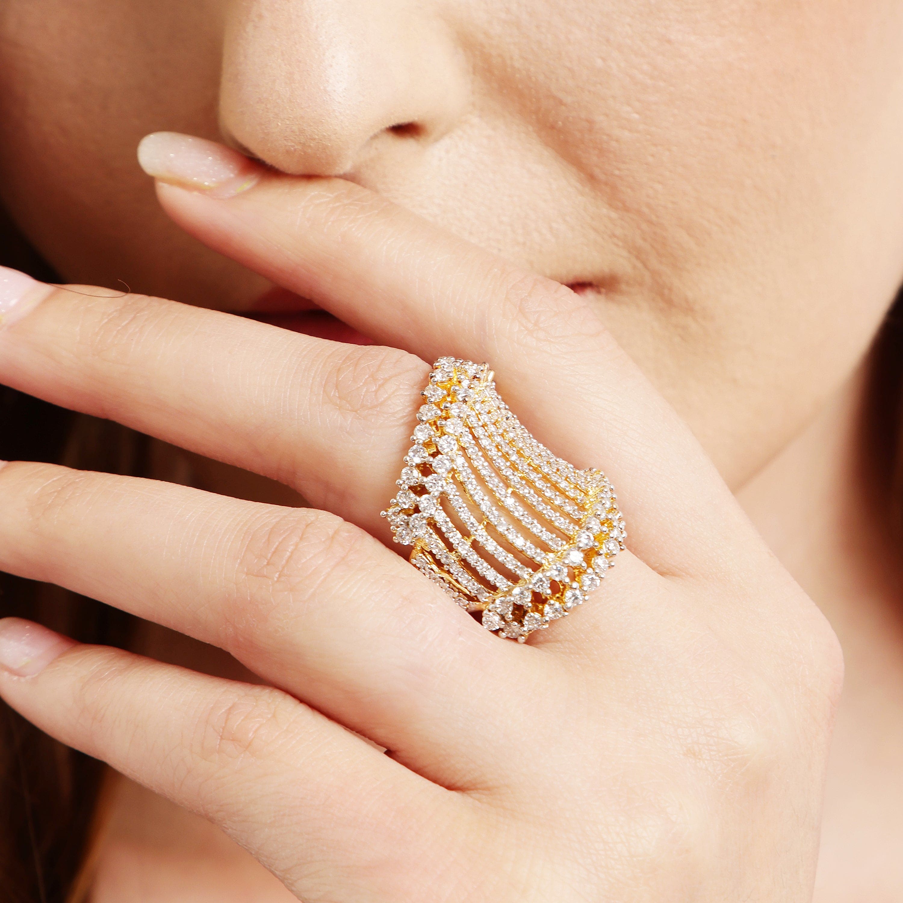 Whispered Grace sterling silver ring close-up detail