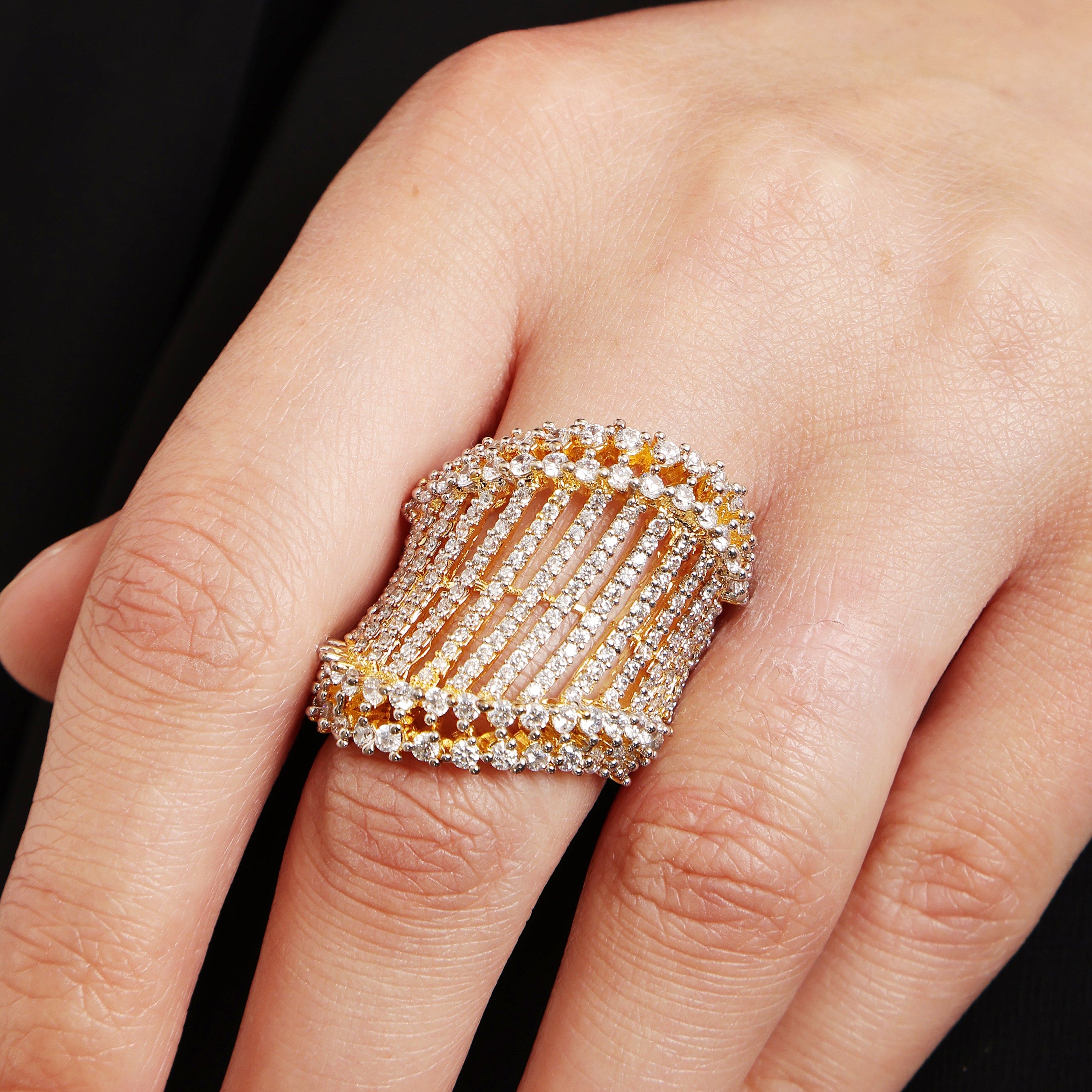 Whispered Grace sterling silver ring worn on hand