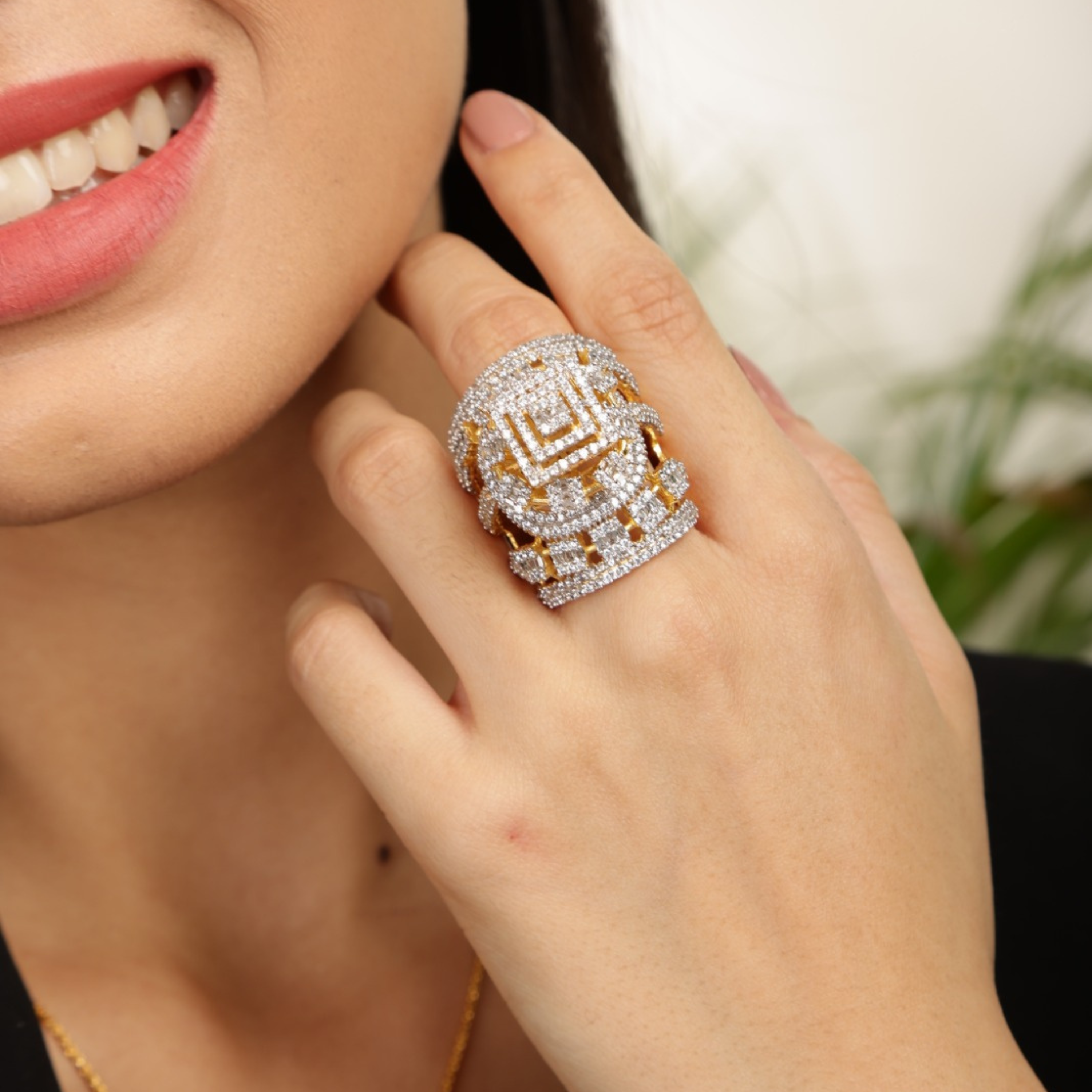 Zenvora Luxe geometric 925 sterling silver ring alternate view